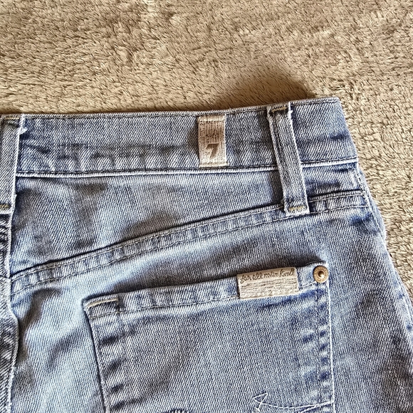 7 For All Mankind low rise cutoff denim shorts size 26 - Picture 8 of 11